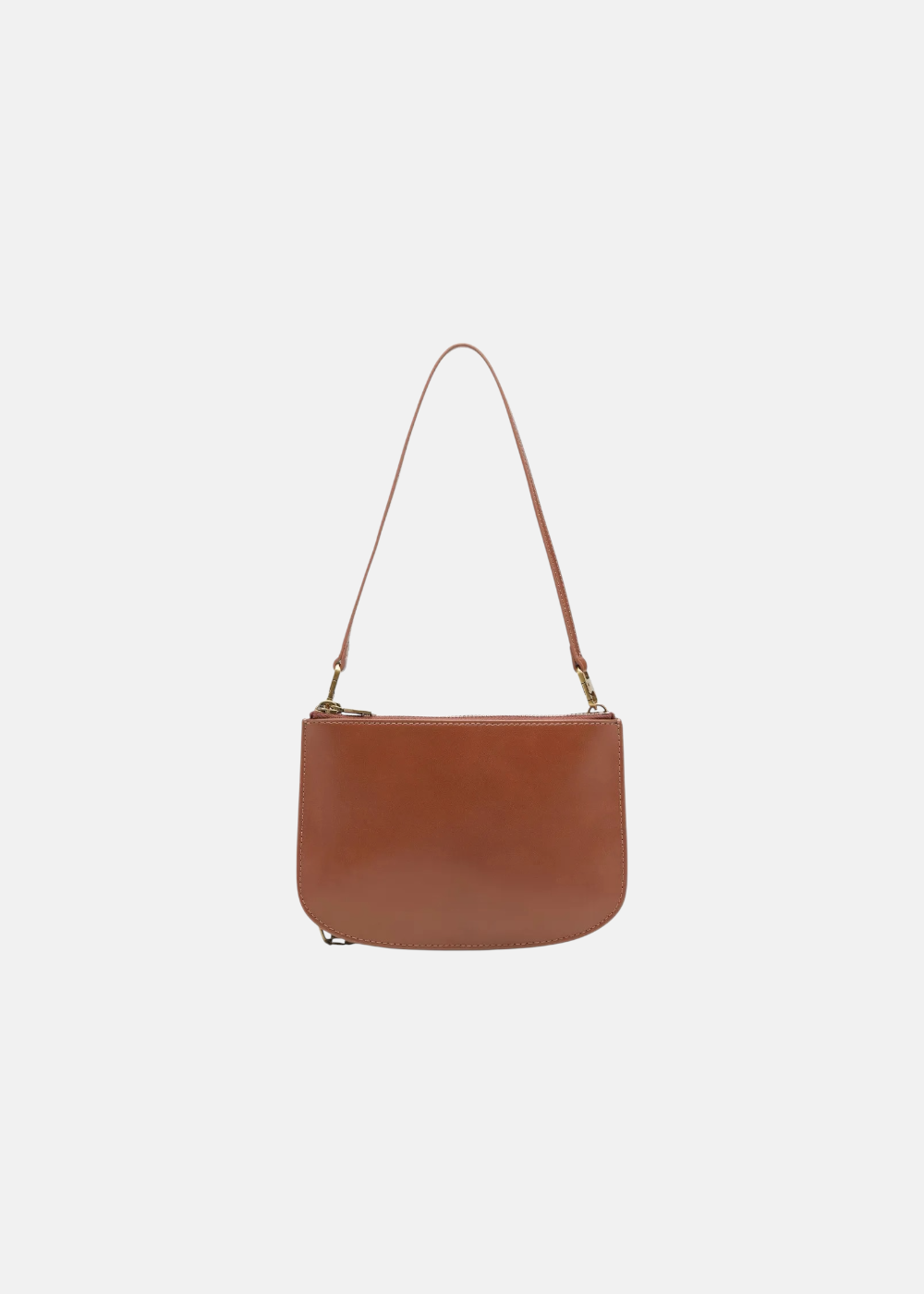 Vue arrière du sac Diesel 1DR Twin marron en cuir montrant la finition du cuir et les attaches de la bandoulière amovible.