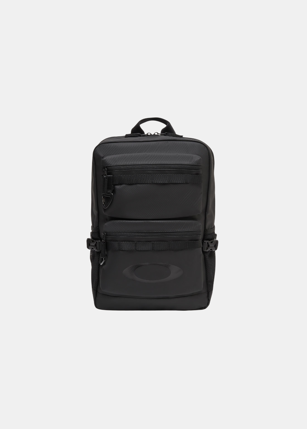 Sac à dos Oakley Rover noir avec sangles de compression et logo boussole sur le devant.
