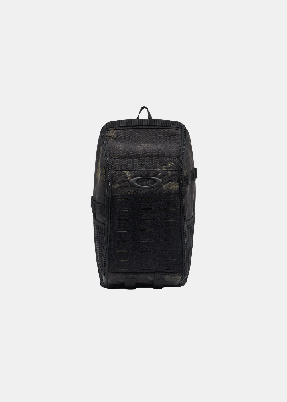 Sac bandoulière technique Oakley avec imprimé camouflage militaire, panneaux Velcro et système MOLLE.