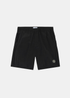 Short de bain homme Stone Island en nylon metal noir avec patch logo boussole sur la jambe gauche.