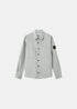 Surchemise homme Stone Island micro-corduroy 100% coton gris coupe regular deux poches poitrine ah26 vue de face