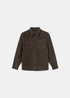 Surchemise Homme A.P.C. Workwear en coton recyclé marron à deux poches plaquées vue de face