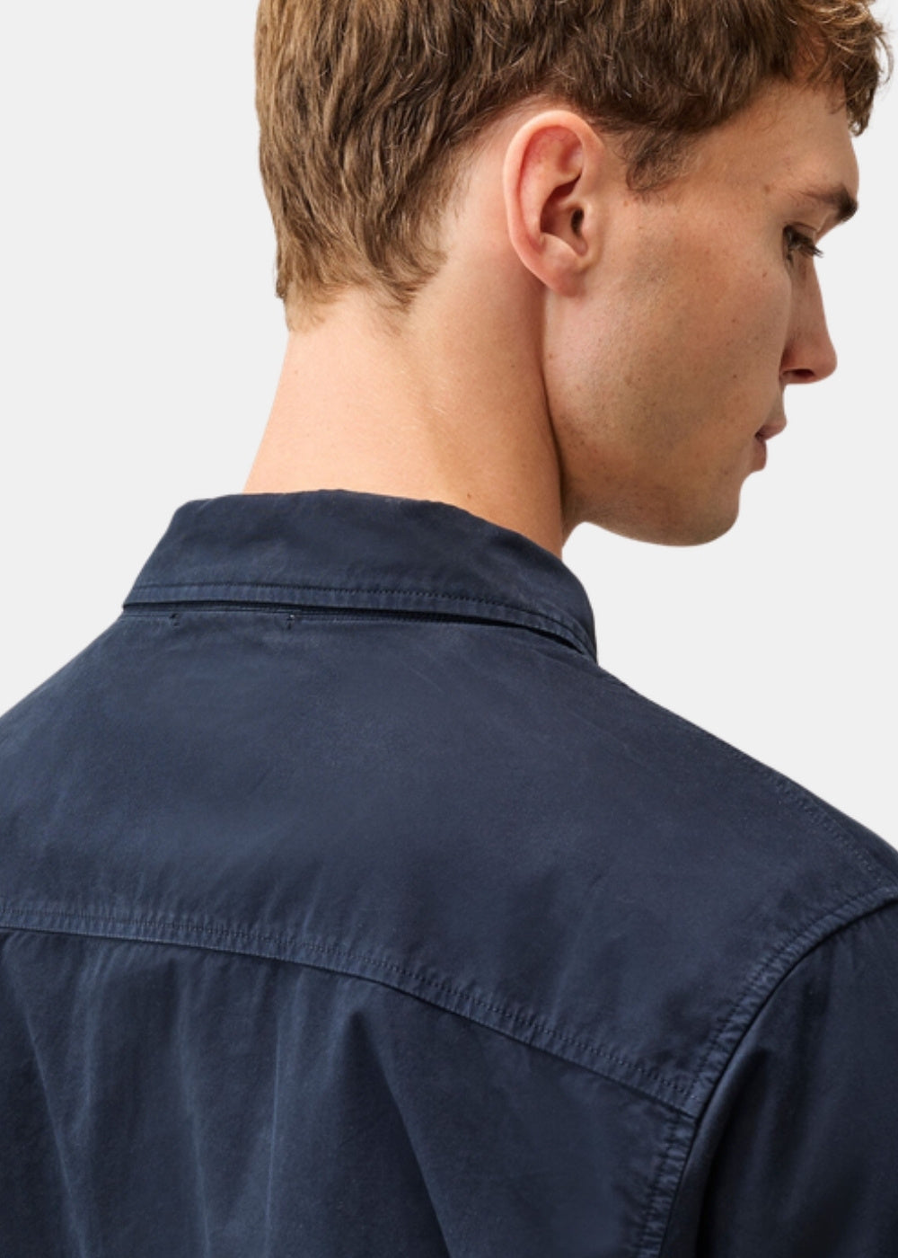 Surchemise zippée en gabardine - marine