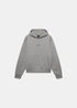 Packshot de face du sweat à capuche homme Oakley Metal Rise Hoodie gris avec poche kangourou et logo Ellipse