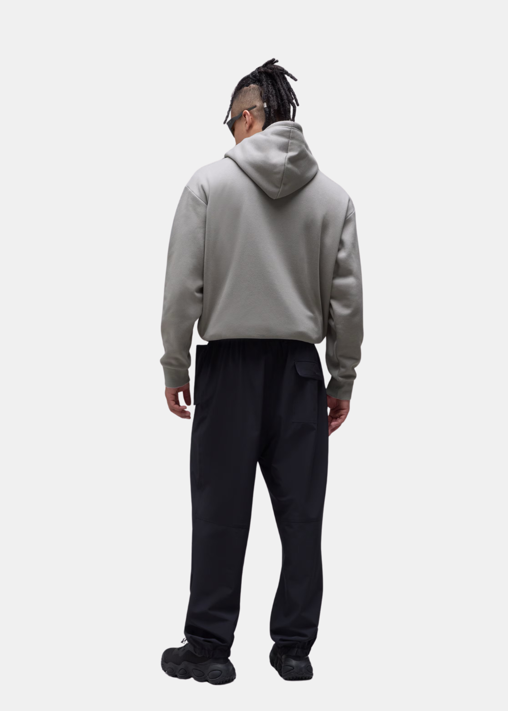Vue de dos du sweat à capuche homme Oakley Metal Rise Hoodie gris coupe oversize décontractée