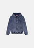 Sweat à capuche zippé en coton bleu délavé Diesel avec poches cangourou et logo Oval D