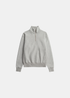 Packshot de face du sweat col zippé homme Norse Projects Flossli Half-Zip gris chiné à plat