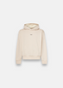 Hoodie beige sable Oakley Metal Rise avec capuche et logo métallisé sur la poitrine.