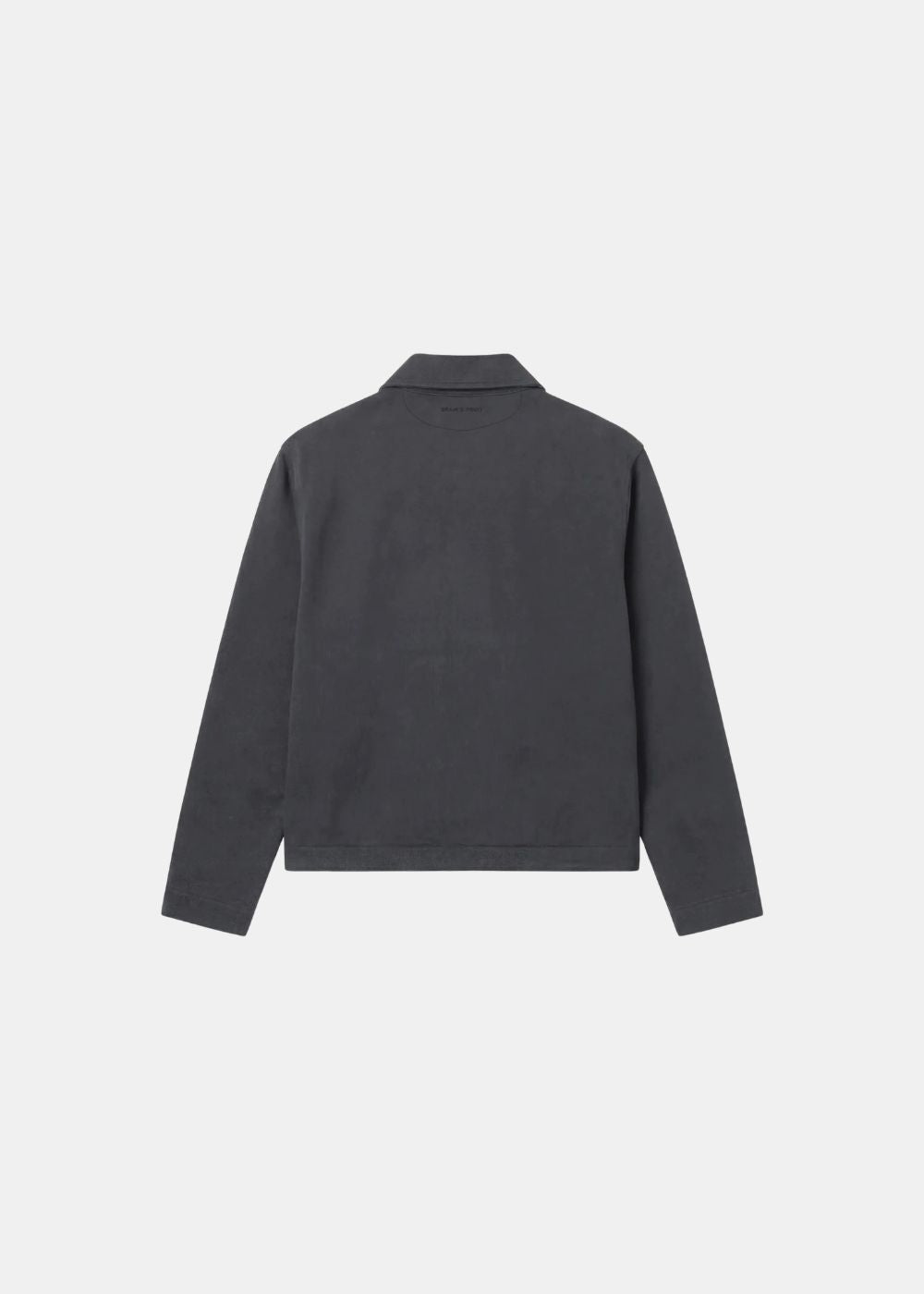 Vue de dos du sweat zippé noir Bram's Fruit avec broderie du logo au niveau de l'encolure