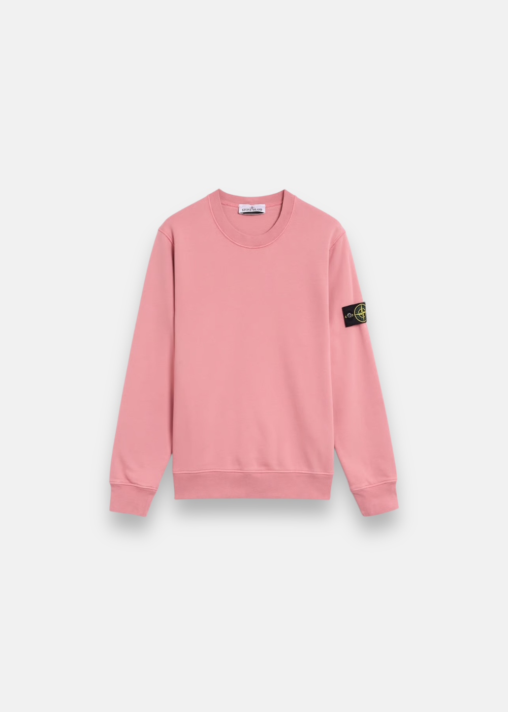 photo vue de face du sweatshirt stone island rose collection ss26