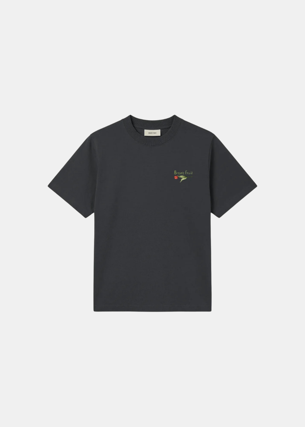 Packshot de face du t-shirt en coton lourd 300 GSM Bram’s Fruit Sunflower coloris Shadow Black.