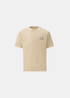 T-shirt blanc C.P. Company avec petit logo British Sailor bleu sur la poitrine, vue de face