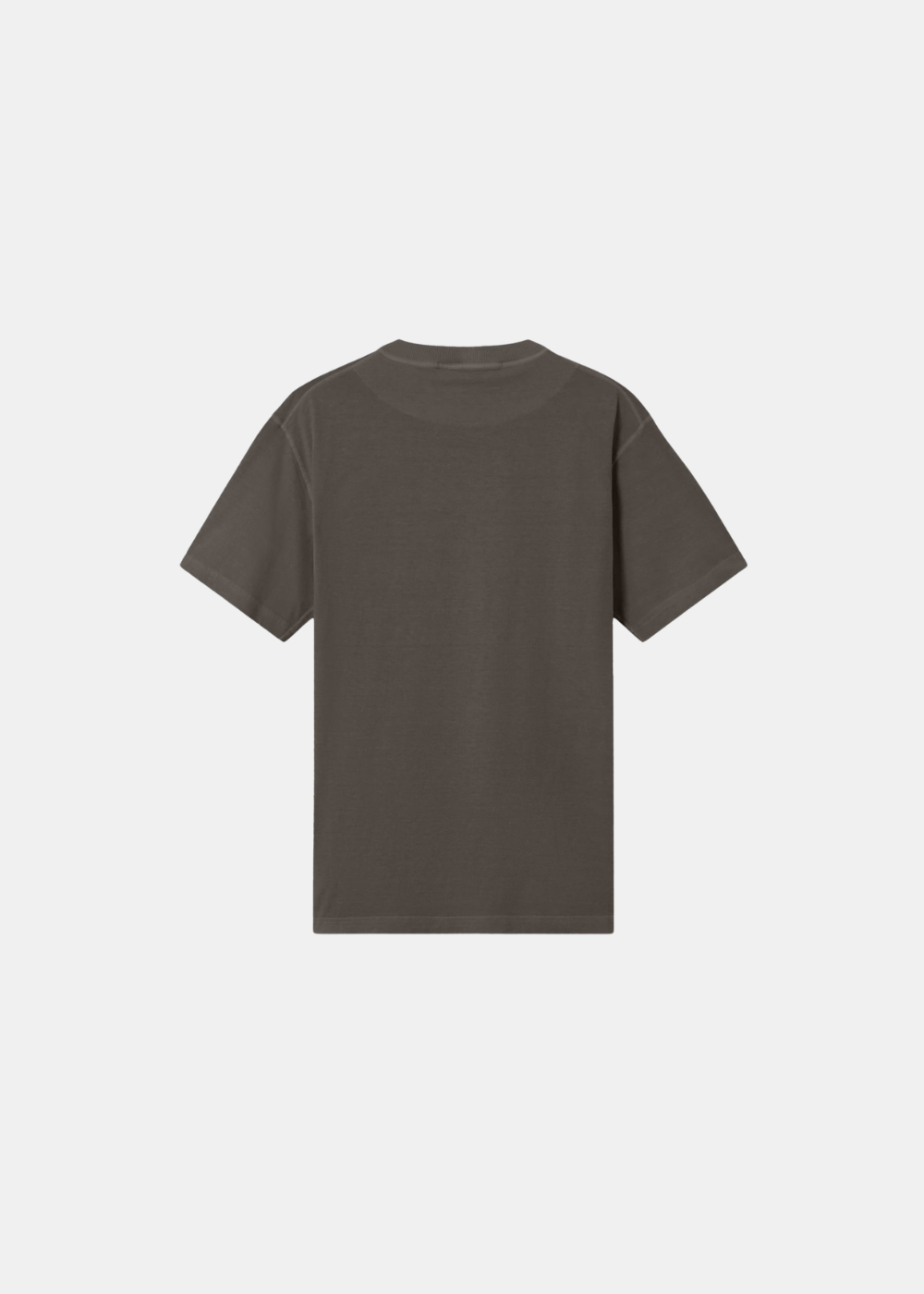 Packshot de dos d'un t-shirt à manches longues Stone Island FISSATO gris uni avec coupe droite.