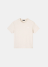 T-shirt Homme A.P.C. beige avec logo Petit V.P.C. noir sur la poitrine, vue de face.
