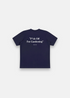 t-shirt bleu marine vue de dos avec message F*ck Off I&