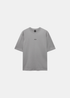 Packshot de face du t-shirt homme Oakley Metal Rise en coton suédé gris cement avec mini logo Ellipse sur la poitrine
