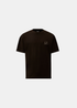T-shirt Homme noir C.P. Company avec petit logo blanc sur la poitrine, vue de face, packshot produit.
