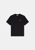 Packshot à plat du t-shirt oversize noir
Diesel de face avec petit logo rouge poitrine.