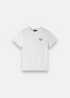 T-shirt blanc A.P.C. Standard Rue Madame en coton épais avec broderie au cœur sur fond neutre.