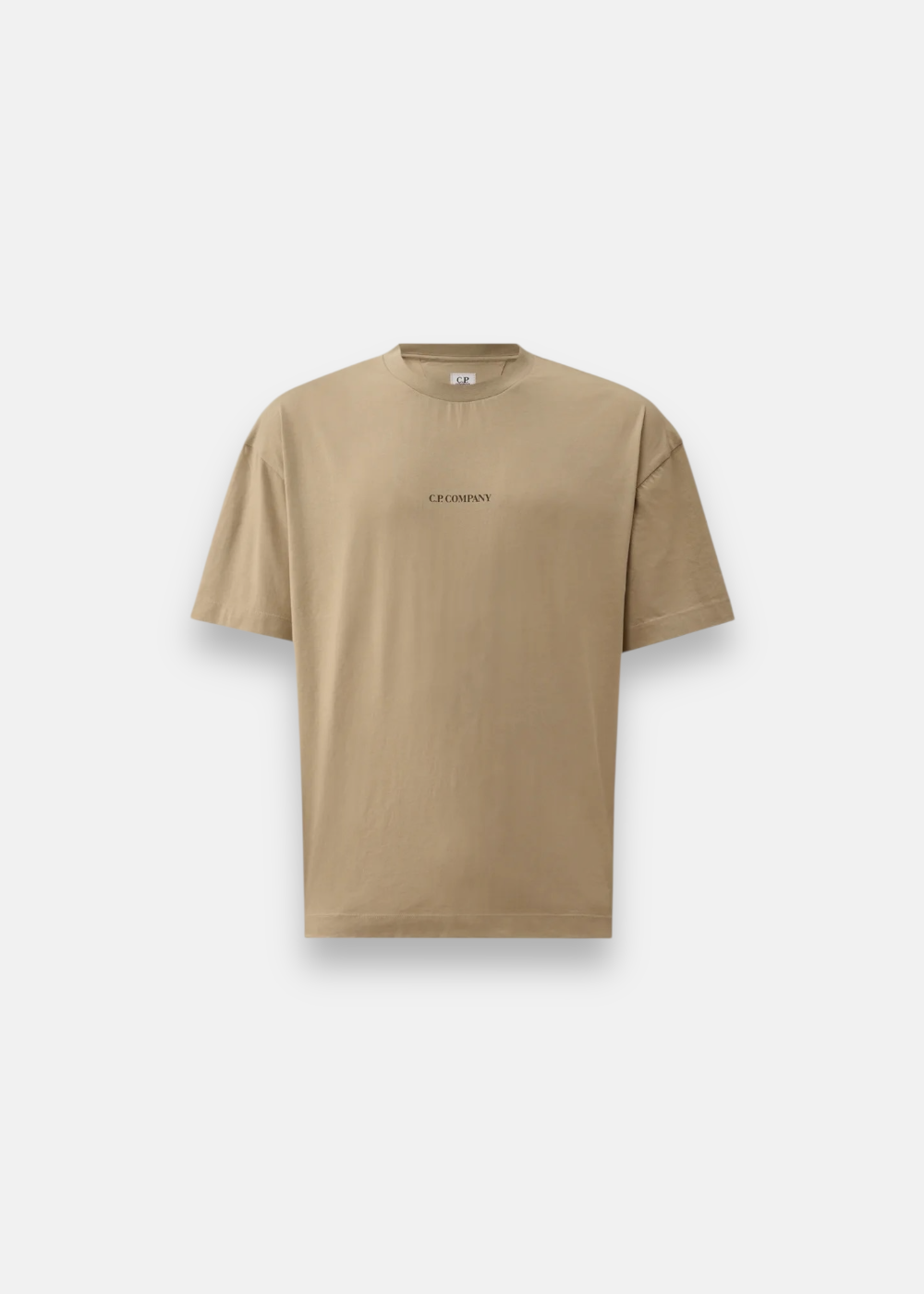 T-shirt C.P. Company coton léger sable, coupe regular, petit logo imprimé sur la poitrine.