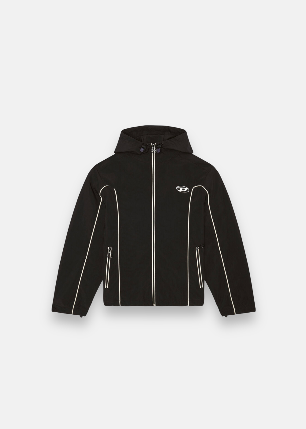 veste diesel noire coupe vent vue de face 