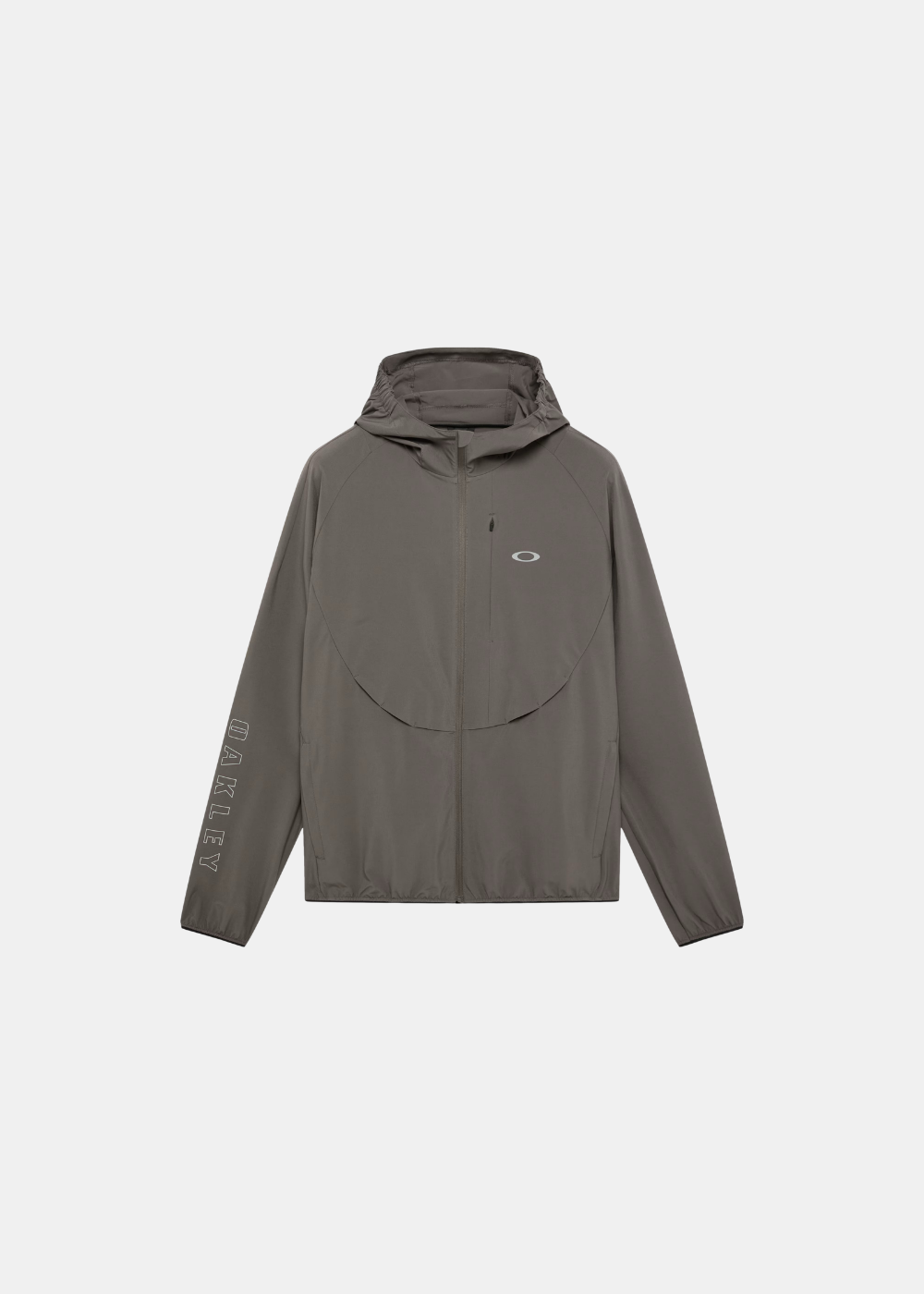 Packshot face de la veste zippée à capuche Oakley Edge Force Active Stretch DWR marron taupe