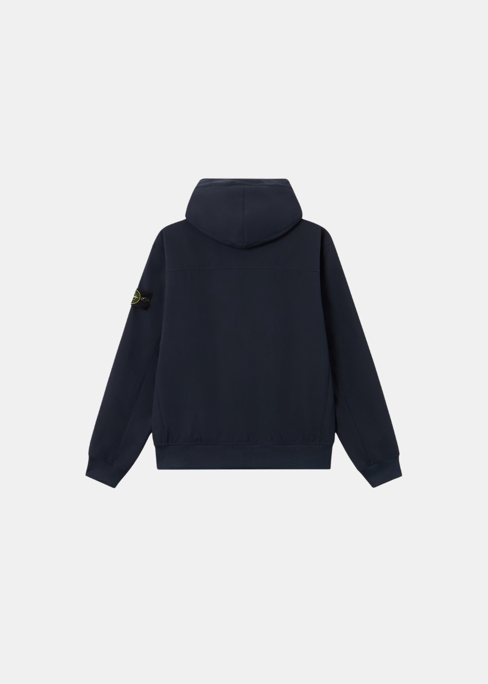 Vista posterior de la chaqueta con capucha Stone Island Light Soft Shell-R azul marino