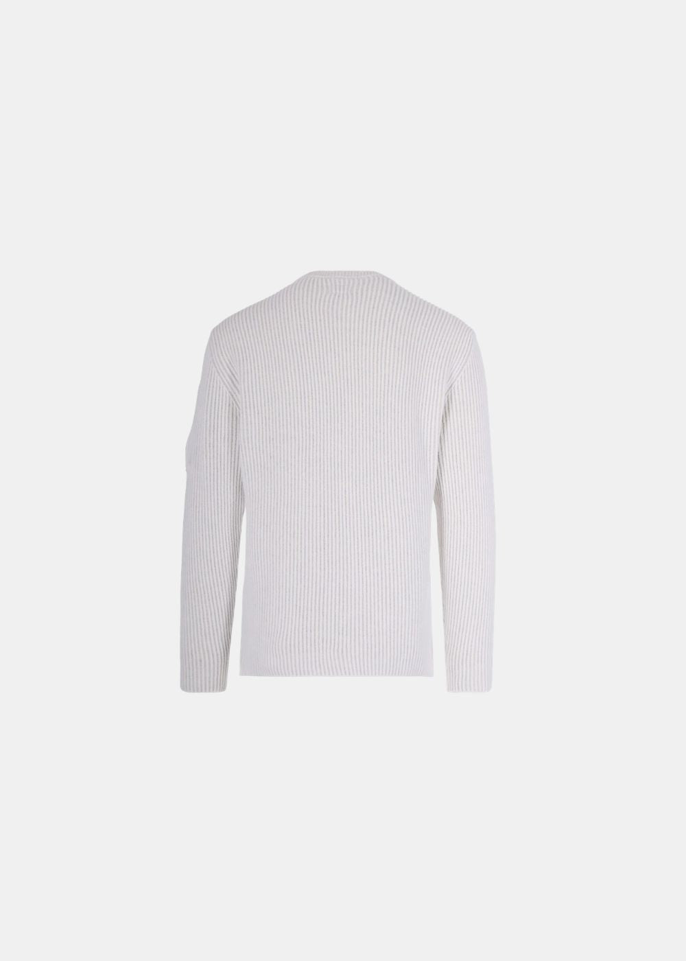 vue arriere sur fond blanc du Pull en laine cp company vanisé chenille - Blanc