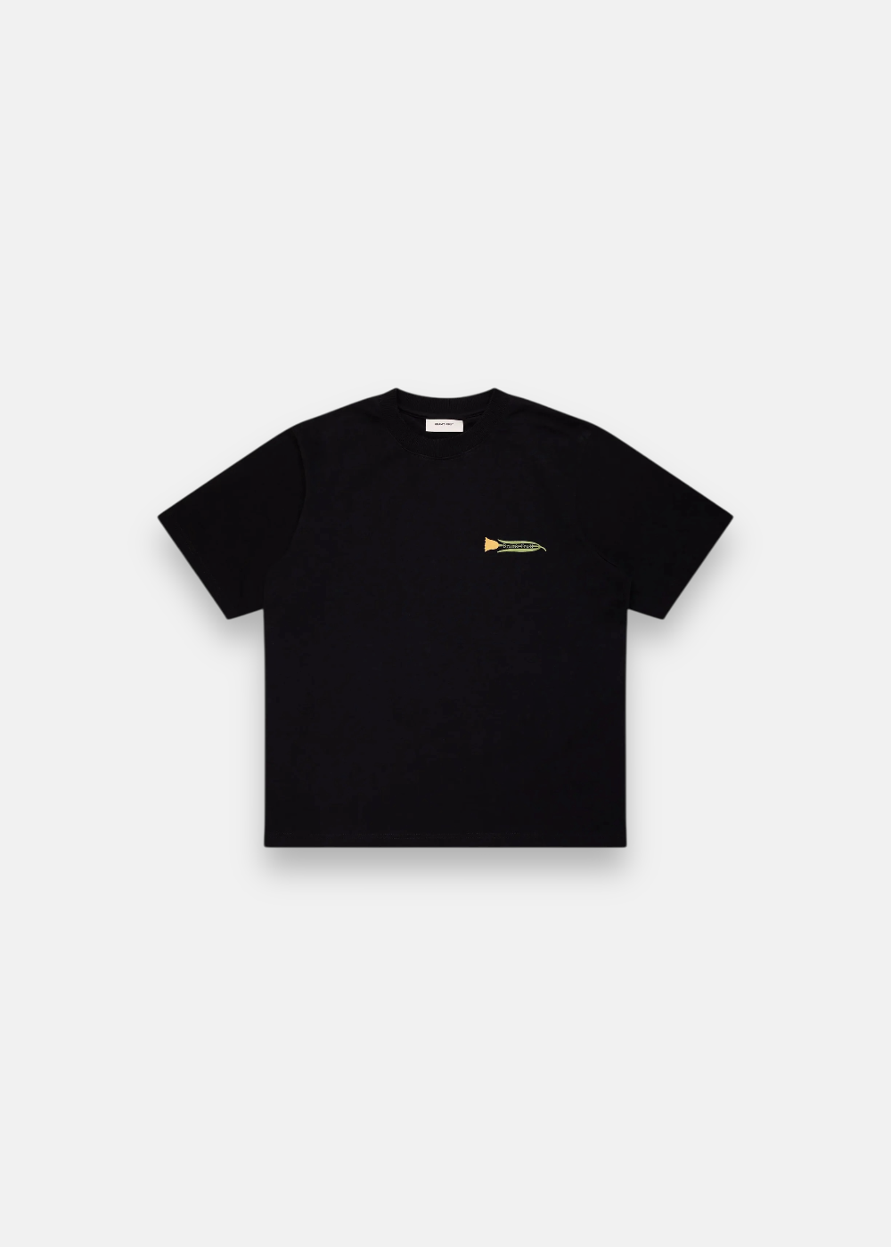 cette photo montre le T-shirt Noir Bram's Fruit en Coton Épais de face a plat sur un fond blanc