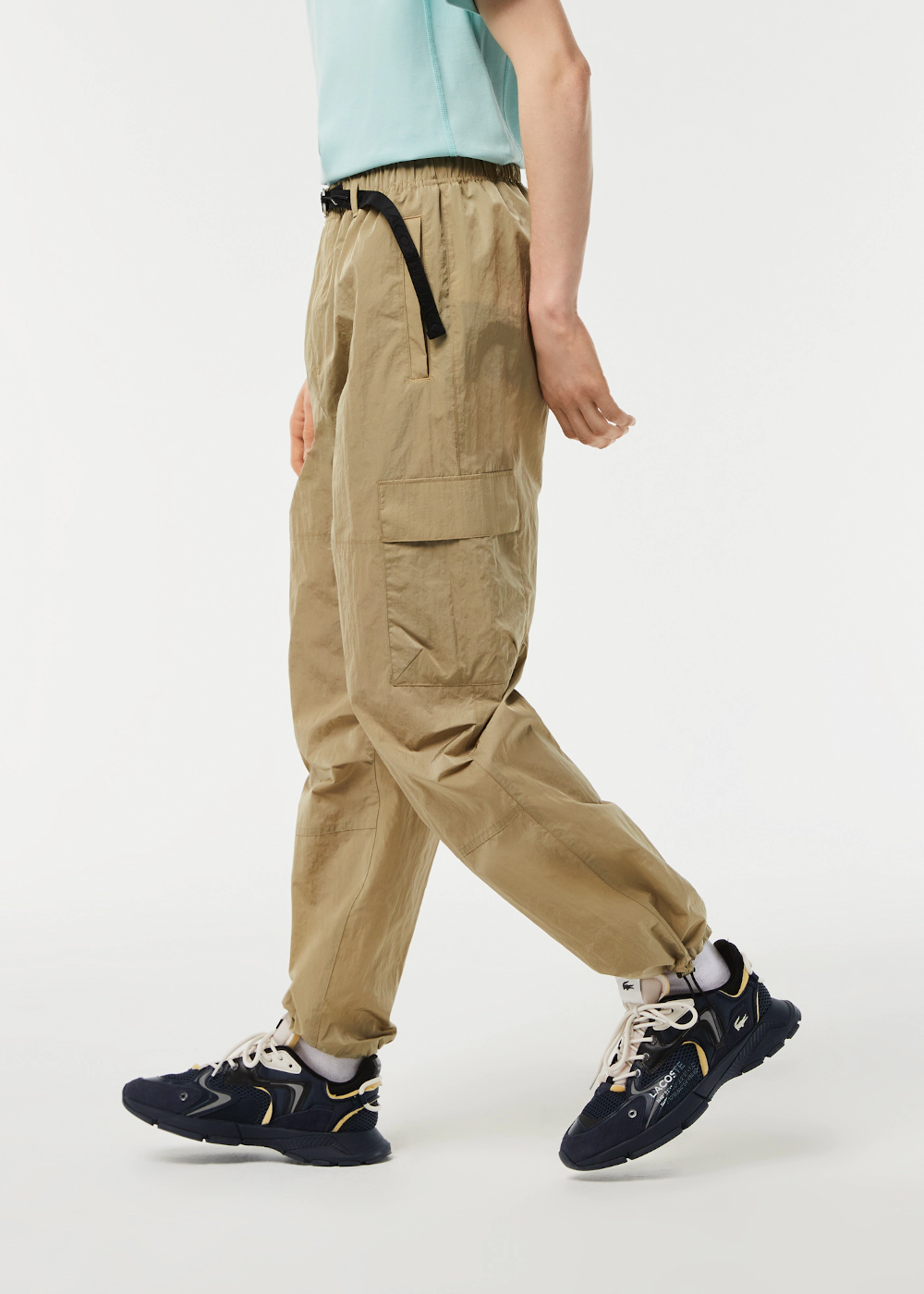 Pantalon cargo en nylon-  beige