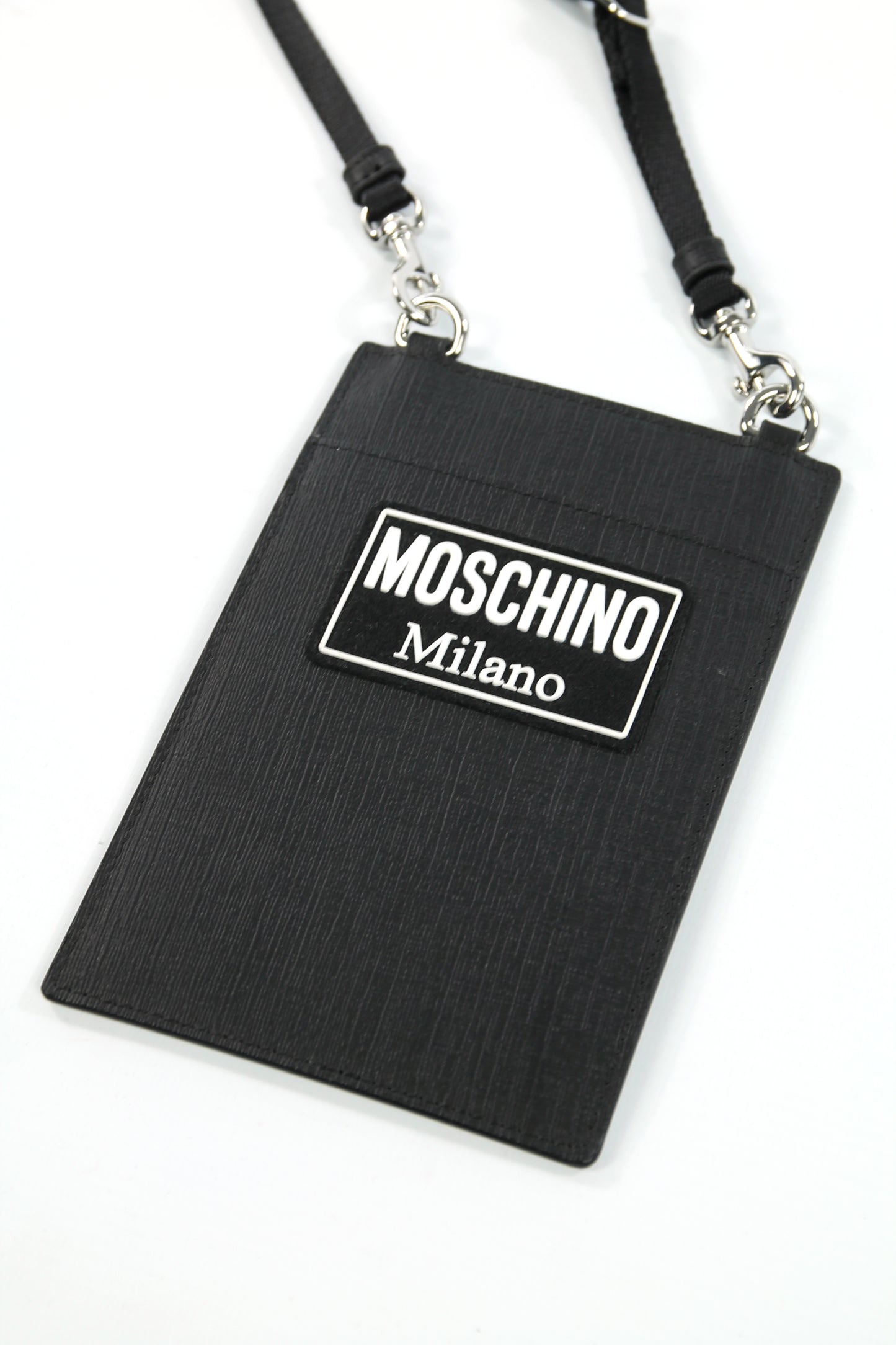 Grand porte carte Moschino en cuir