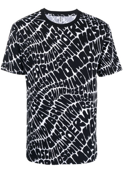 T-shirt Moschino noir et blanc all-over