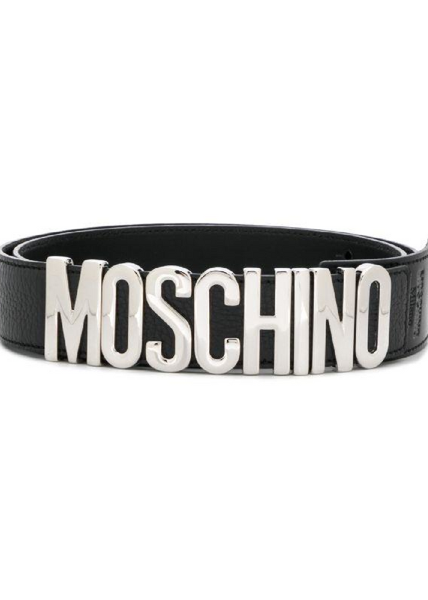 ceinture logo argenté Moschino