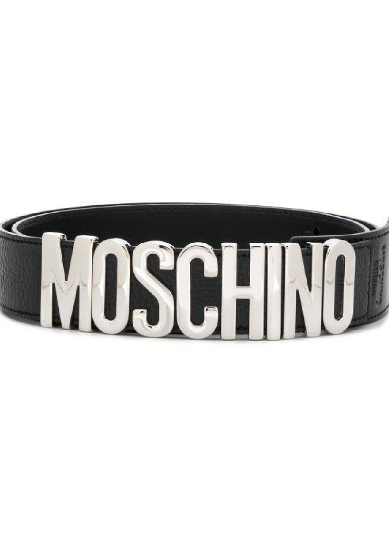 ceinture logo argenté Moschino