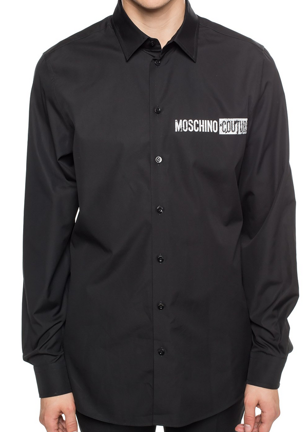 Chemise Moschino logo back noir