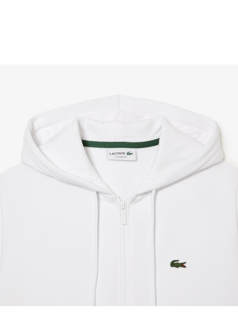 Sweat-shirt zippé Lacoste blanc