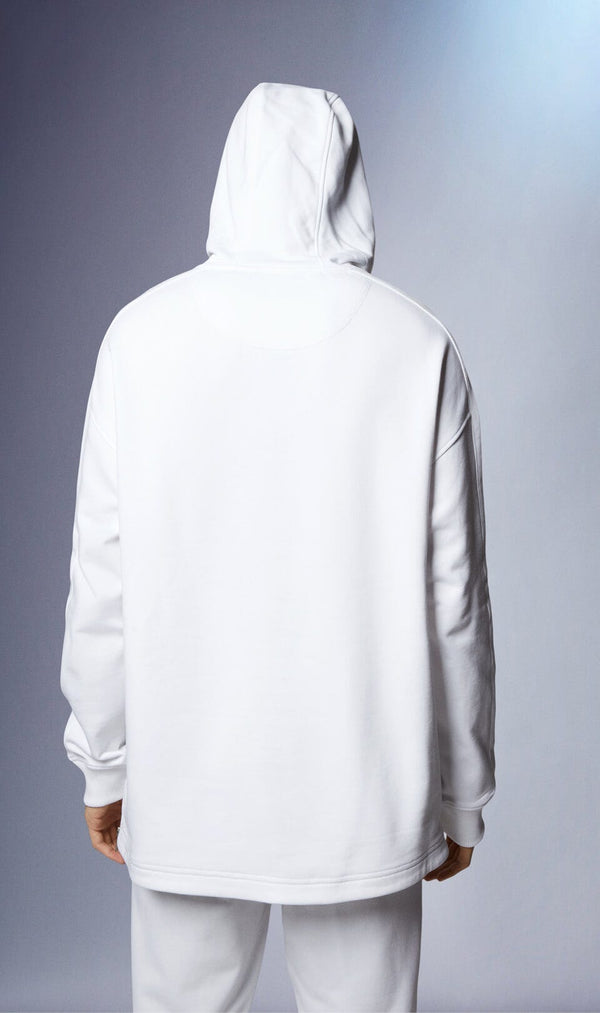 Sweat-shirt à capuche iconique Moose Knuckles blanc
